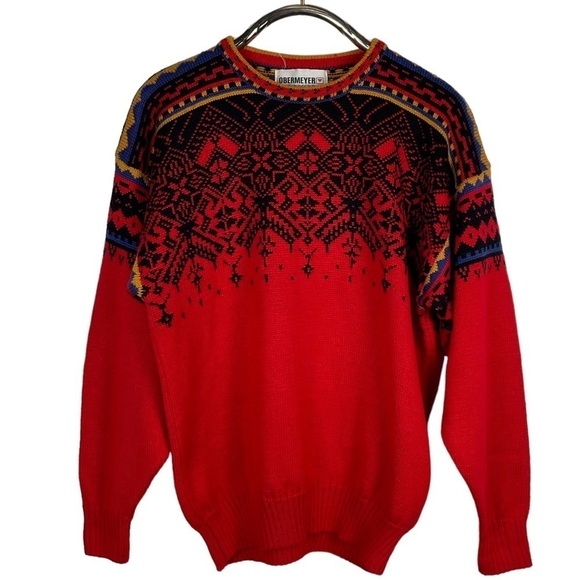OBERMEYER KILIAN OVERSIZED HOLIDAY FAIR ISLE WOOL BLEND SKI SWEATER - Picture 3 of 11